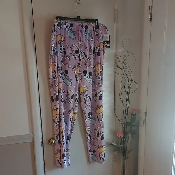 Disney Mickey & Minnie Mouse All Over Football Print Lounge Pajama Pants Sz 1X - Picture 2 of 16